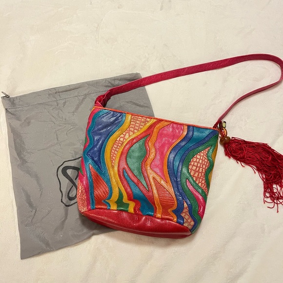 Sharif Multicolor Shoulder Bag Soft Leather- with dust bag! - Picture 1 of 8